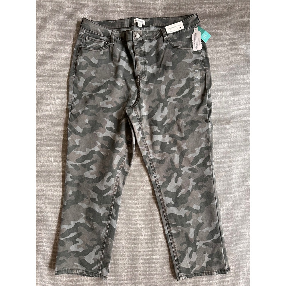 Maurices M Jeans Womens 20W Camo Slim Straight Ankle High Rise Super Stretch